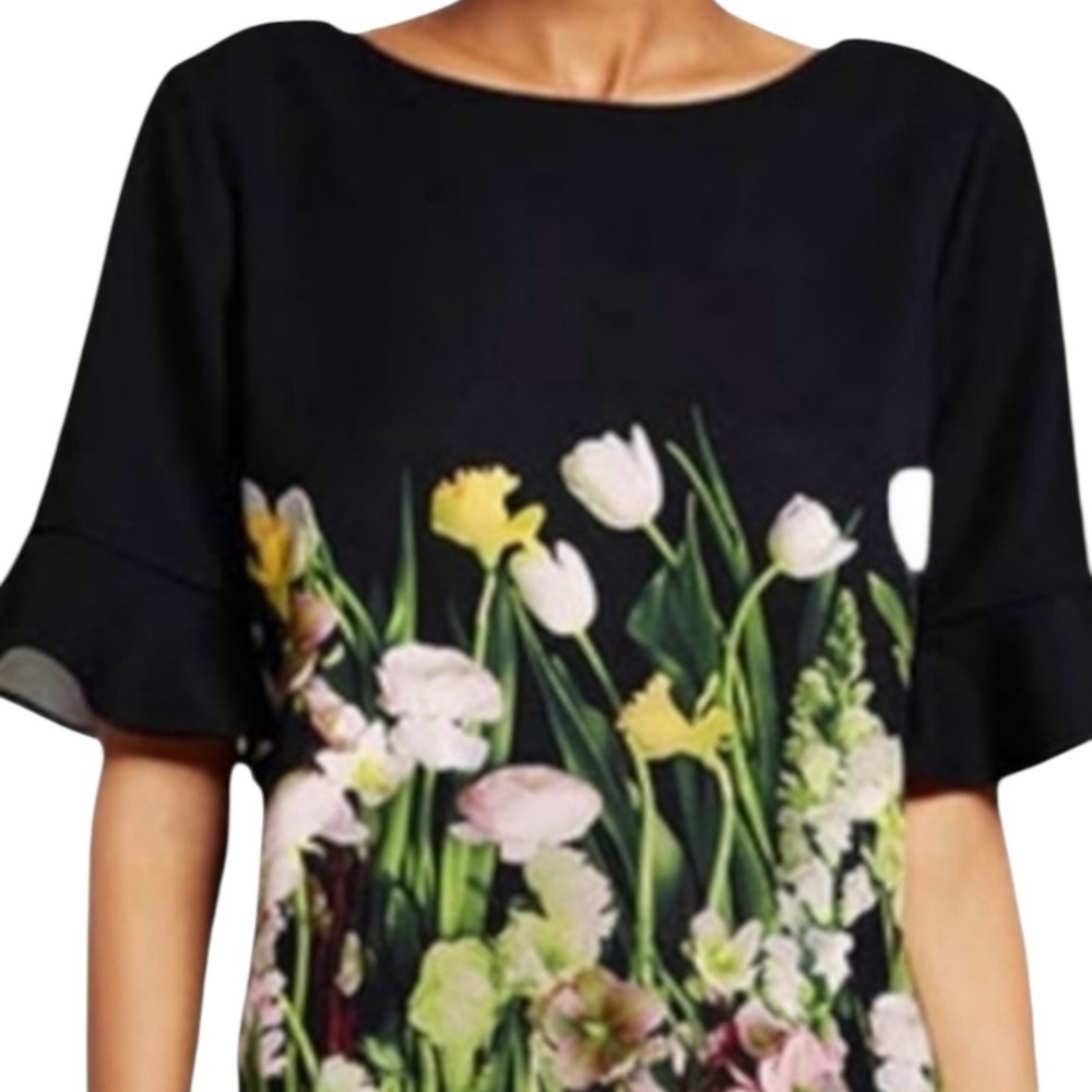 Victoria Beckham Floral Black Top